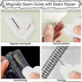 thumbnail image 3 of 3pc Magnetic Seam Guide & Seam Ripper - Multipurpose Polygonal Hemmer Guide with Measurement Scale - Universal Sewing Machine Accessories Kit for Prec, 3 of 4