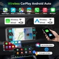 thumbnail image 4 of Radio para Auto GHIOPMZ Single Din con Apple CarPlay y Android inalámbricos, 4 of 9