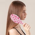 thumbnail image 2 of Pink Breast Cancer and Pioneer Flower Love Hair Brush,Girls Detangling Hair Brush,Glide Through Tangles with Ease for Wet & Dry Hair,8.8"X2.8", 2 of 7