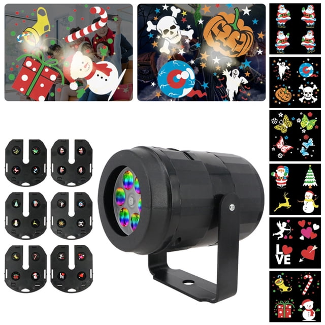Luz De Halloween Con Lámpara De Proyección Led De 6 Diapositivas Para Navidad Proyector De Fiesta De Halloween Luces Decoración De Fiesta Moyic HA041220-02
