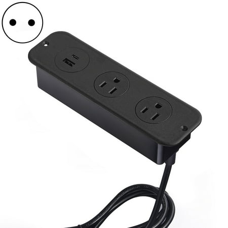

Feiruifan Power Strip Overcharge Protection Flame Retardant Overload-Protection Compact Size Wide Application Quick Charging ABS Desk Hidden Style Electrical Socket with USB Port for Office