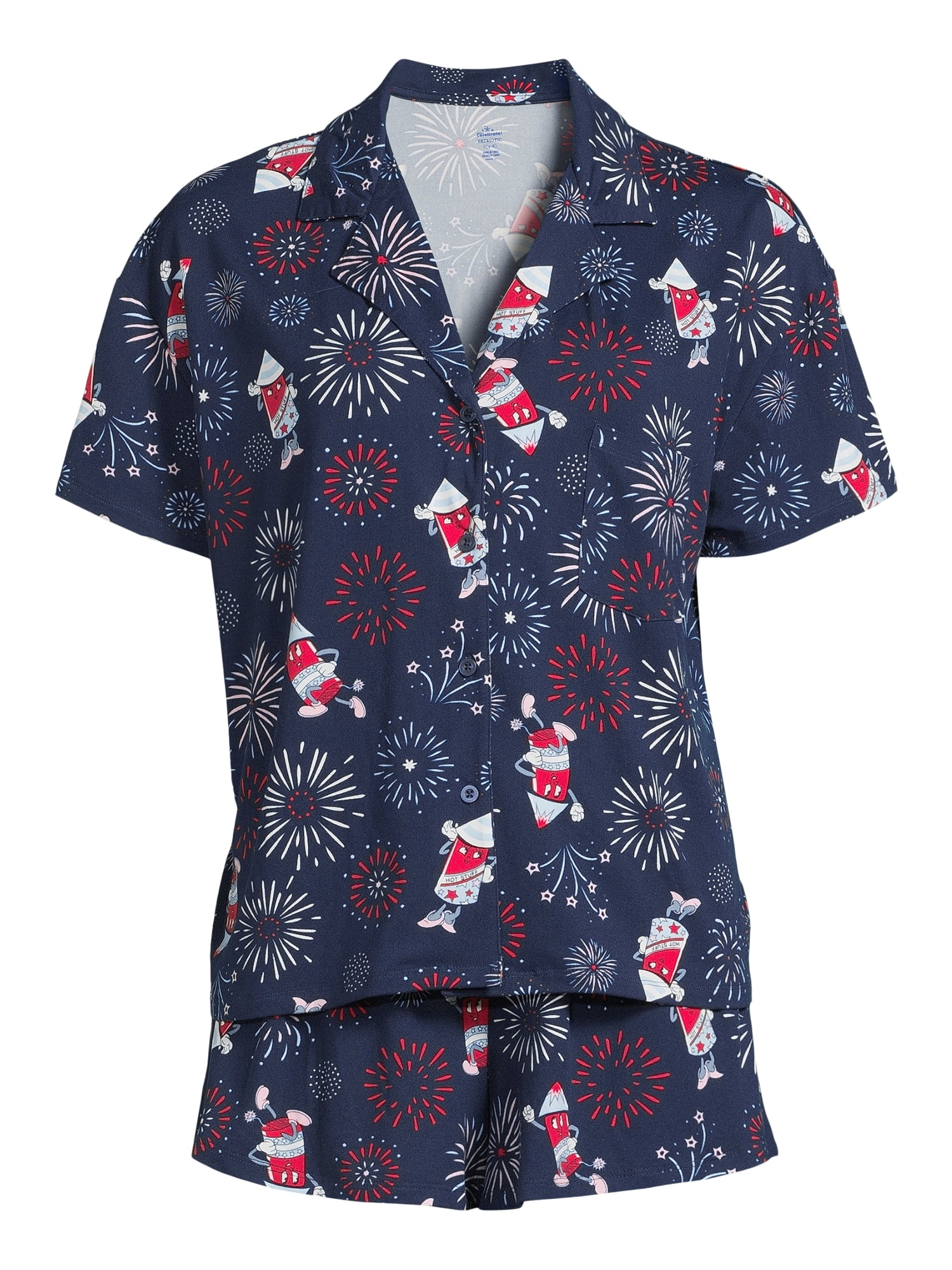 Way to Celebrate Women’s Americana Shorty Pajama Set, 2-Piece, Sizes XS to 3X