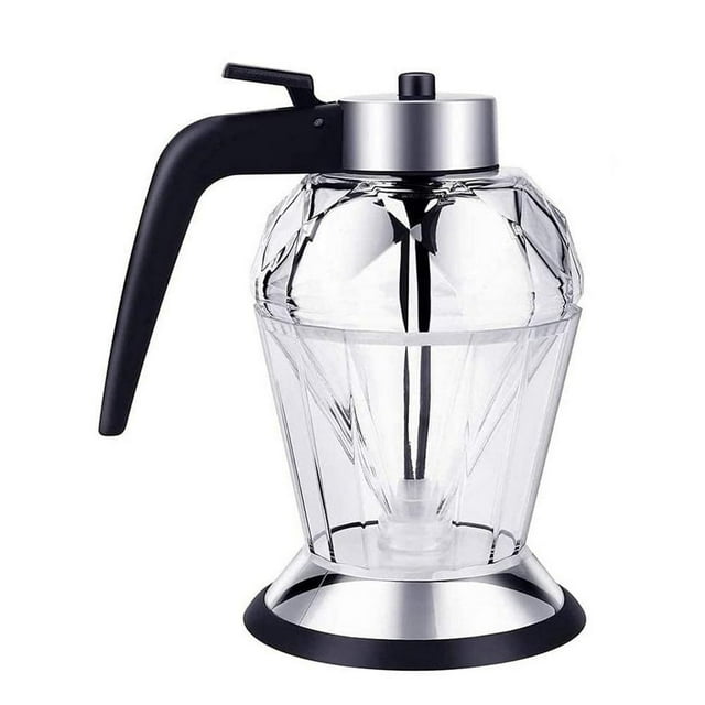 MesaSe Dripless Glass Honey Dispenser with Stand Syrup Dispenser Seasoning Jar for Kitchen Tool