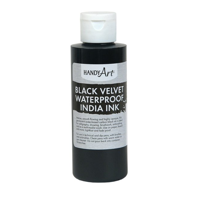 India Ink Handy Art, terciopelo negro, impermeable, 120 ml