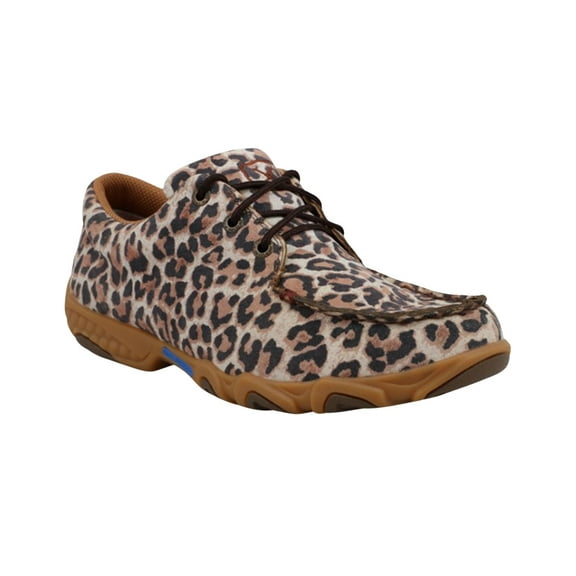 Twisted X Women's Cheetah Print Boat Shoe Driving Mocs - WDMX005 9 M US