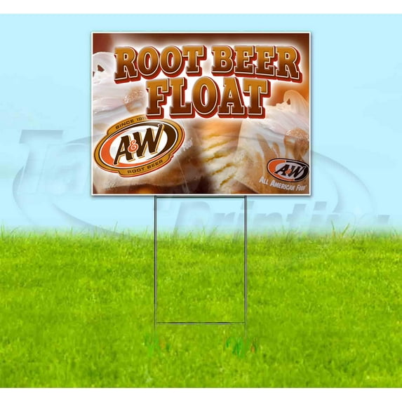 Root Beer Float (18" x 24") Yard Sign, Includes Metal Step Stake