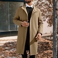 thumbnail image 3 of Aihuaihua Winter Jackets for Men Trench Coat Outdoor All Seasons Wear Men's Fall Winter Long Jackets Single Pea Coat Windbreaker Khaki M, 3 of 9