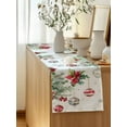 thumbnail image 5 of Table Runner 60 Inches Long for Kitchen Dining, Christmas Balls Dresser Scarf Farmhouse, Dining Table Decorations for Wedding/Parties, Red Green Xmas Botanical Snowflake 13 x 60 In, 5 of 9