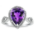 thumbnail image 2 of Star K � Vintage Look Halo Large 11x8 Pear Shape Genuine Amethyst Ring, 2 of 9