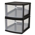 thumbnail image 1 of Homz Plastic 1 Drawer Medium Storage Cart, Black Frame with Clear Drawer, 2 Pack, 1 of 9