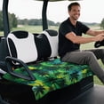 thumbnail image 4 of Bulopur Palm Tree Club Car Golf Cart Seat Covers Soft Golf Cart Seat Towel Blanket with 4 Front Pockets& Nonskid Bottom Fits for EZGO, Yamaha, Club Car, 4 of 8