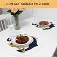 thumbnail image 5 of Nautical Anchor Round 15 Inch Placemats Set of 2, Farmhouse Minimalist White Abstract Art HeatResistant Non Slip Place Mats for Dining Table, Wipeable Braided Kitchen Table Mats for Housewarming, 5 of 9