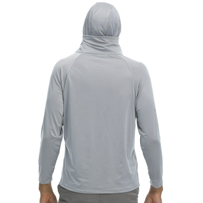 WANGPU Hooded Fishing Shirts for Men Long/Short Sleeve Hoodies