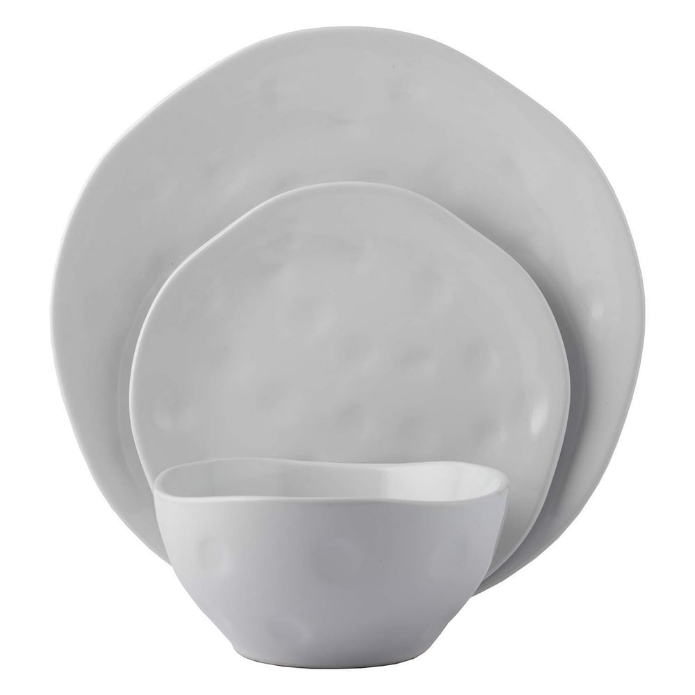 Melange Stoneware 36Piece Dinnerware Set Irregular Shape Collection