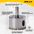 thumbnail image 2 of drilax diamond drill bit large 1-3/4 inch  size hole saw for glass, marble, granite, ceramic porcelain tiles, quartz, fish tank, stones, rocks diy drilling, 2 of 9