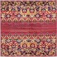 thumbnail image 5 of Unique Loom Gardenia Medici Rug Red/Puce 8' Square Floral Bohemian Perfect For Dining Room Living Room Bed Room, 5 of 6