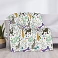 thumbnail image 3 of Honeii Colorful Poodle Dog print throw blanket, crafted from cozy cotton flannel, offers versatile home decor as a bedding suitable for all seasons.-50"x40", 3 of 6