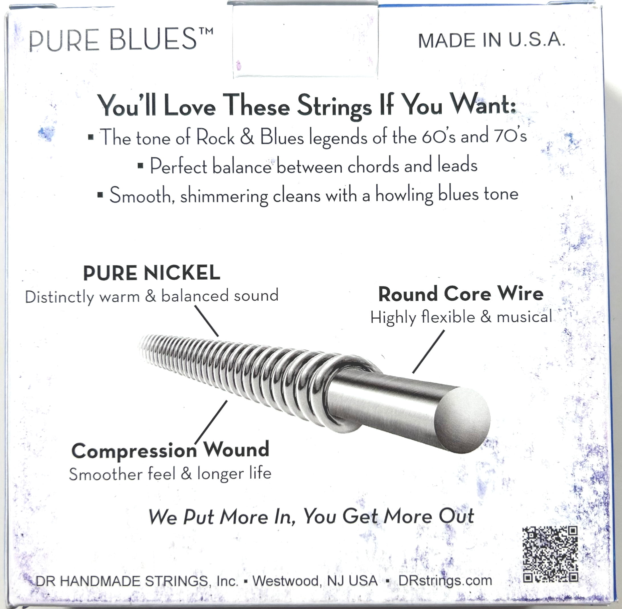 DR Guitar Strings 3 Sets Electric Pure Blues Vintage Pure Nickel 11-50