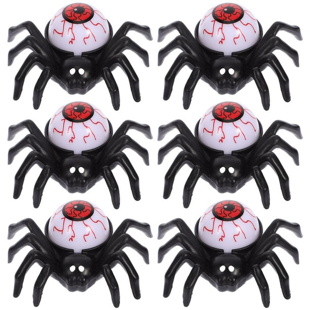 KAKOWELY 6 luces LED decorativas de Halloween con forma de araña y globo ocular sangriento para fiestas de Halloween