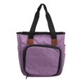 thumbnail image 1 of Bolsa de almacenamiento para tejer de tela Oxford, organizador de agujas de tejer de ganchillo, suministros de costura, color morado, 1 of 5