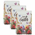 thumbnail image 2 of Spring Easter Bunny Kitchen Towels Set of 3, Grey Wooden Red Floral Easter Eggs Absorbent Dish Towels for Kitchen, Microfiber Hand Towel, Quick Drying Tea Towel for Cleaning Decorative Dishcloths, 2 of 7