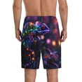 thumbnail image 2 of Balery Glowing Chameleon Fantasy Art Men's Cotton Knit Pajama Shorts Waistband & Pockets,Short Pajama Pants-XX-Large, 2 of 8