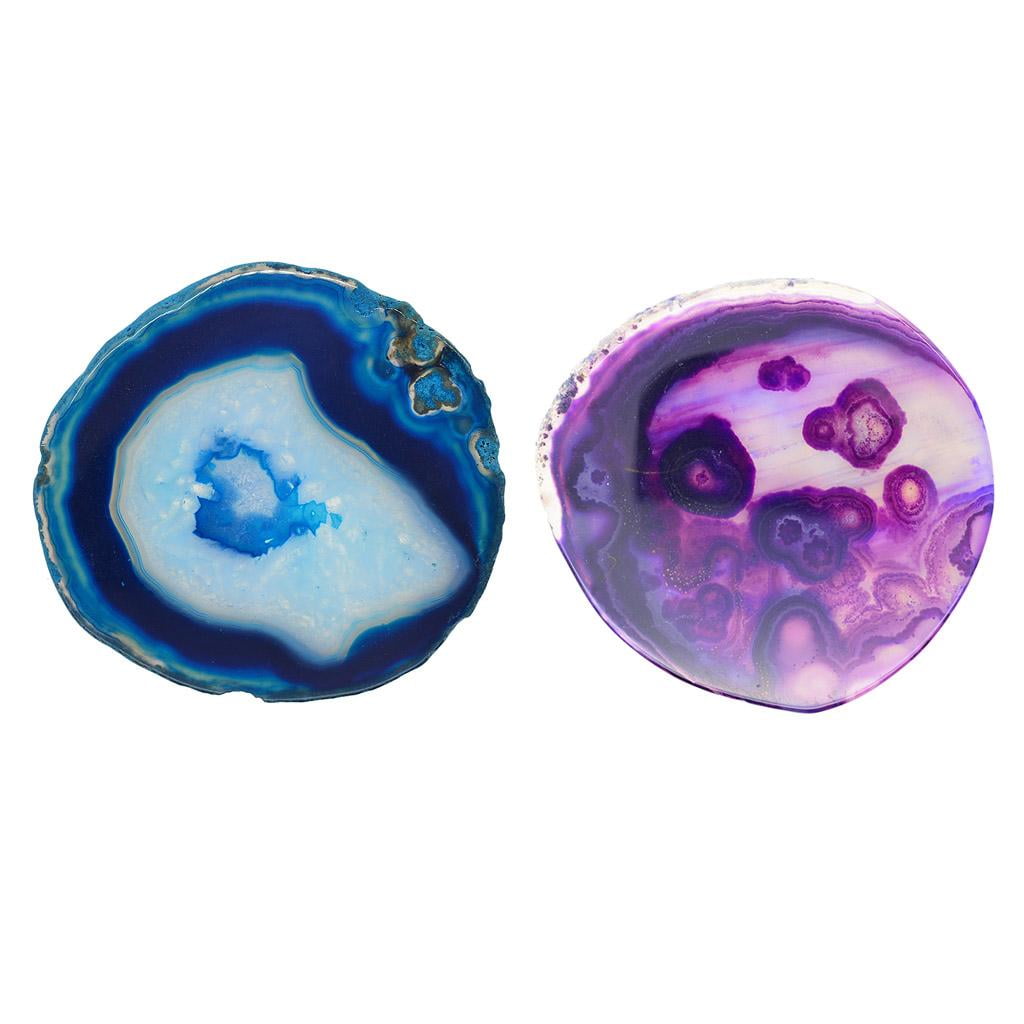 Crystal Agate Slice Pendant Coaster Cup Mat DIY Jewelry Making Home Decors 