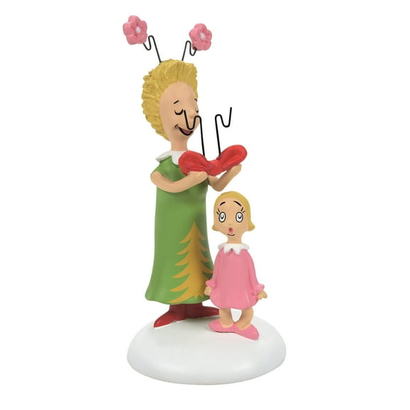 Department 56 Dr. Seuss Grinch Cindy Lou Who's Surprise Christmas Village Accessory Figurine 3.25in H
