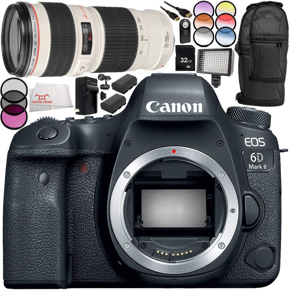 Canon EOS 6D Mark II DSLR Camera with Canon EF 70200mm f/4L USM Lens