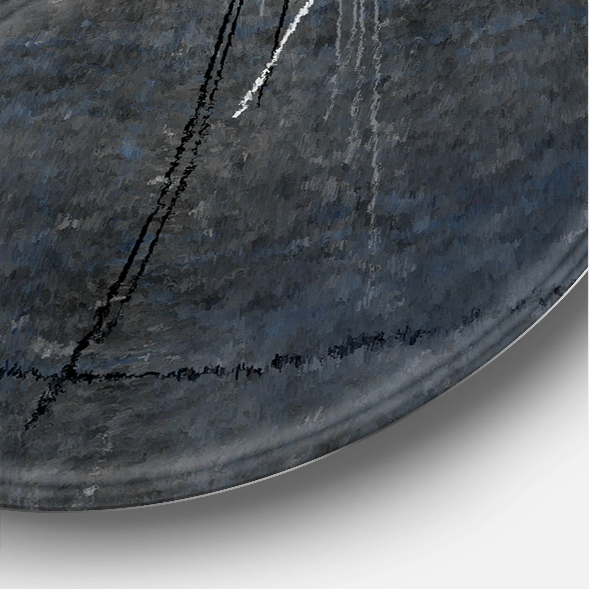 Designart 'Grey Meet Teal Abstract Art' Modern Circle Metal Wall Art 11x11 - Disc of 11