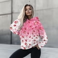thumbnail image 4 of SCRAWLGOD Strawberries Womens Hoodies Pullover Oversized Hoodie for Women Loose Fit Long Sleeve Hooded Sweatshirt Women Graphic Comfortable Women's Sweatshirts Plus Size XL Office, 4 of 7