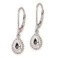 thumbnail image 2 of White Night Sterling Silver Rhodium-plated Black and White Diamond Dangle Leverback Earrings QE7846, 2 of 5