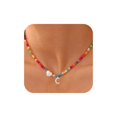 thumbnail image 1 of Collar Ursteel con cuentas con inicial C bañado en plata 41 cm, 1 of 7