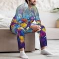 thumbnail image 7 of Naloa Spring Flower Seasonal Men’s Pajamas Set - Long Sleeve Button Down Sleep Shirt and Pajama Bottoms Sleepwear Set-Large, 7 of 7