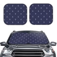 thumbnail image 2 of Honeii Anchor Heart Blue Print Foldable Car Sun Shade for Windshield, 2-Piece UV Protection Shade, Protects Car Interior, Ideal for Cars, Trucks, SUVs-Small, 2 of 6