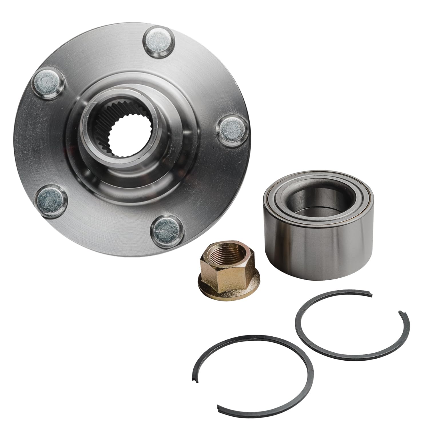 Detroit Axle - 2 Front Wheel Bearing Hubs Assembly for Infiniti I30 I35 Nissan Altima Maxima X-Trail [5 Lugs Hub]