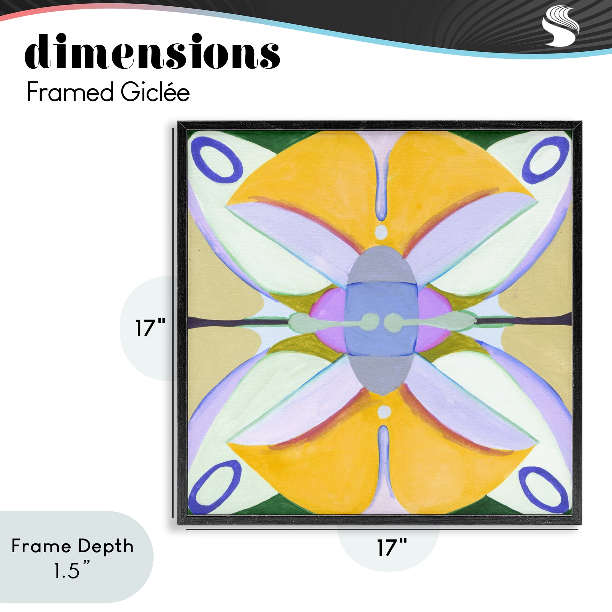 Stupell Industries Warm Revival Kaleidoscope Black Framed Giclee Art, design by Melissa Wang
