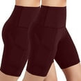 thumbnail image 1 of Plebaso Shorts de Cycliste pour Femmes, Lot de 2, Taille Haute, Extensibles, Shorts de Yoga, Shorts d'Entraînement, Shorts de Compression, Shorts de Course, 1 of 6