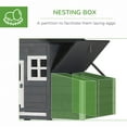 thumbnail image 5 of PawHut 84" Wooden Chicken Coop, Hen House Outdoor with Run Nesting Box, Asphalt Roof, Removable Tray, Ramp, Poultry Cage for 2-3 Chickens, Gray, 5 of 9