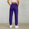 thumbnail image 4 of Fall Pants for Women 2025 Athletic Cuffed Joggers with Pockets Comfy Fashion Baggy Lightweight Lounge Pants Drawstring Sweatpants Purple S, 4 of 5
