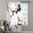 thumbnail image 3 of Pink Plum Blossom Sheer Curtains 72 Inches Long, Farmhouse Botanical Spring Floral Light Filering Curtains, Breathable Simi Curtain Privacy Drapes for Living Room Bedroom Lightweight Window Treatment, 3 of 9