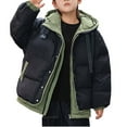 thumbnail image 2 of Hzgobj Kids Boy's Winter Coat Hooded Puffer Windbreaker Warm Cotton Jacket Parka Down Outdoor Coats Boys Winter Jacket Thick Winter Clothes For Middle And Large Children Boys Winter Cotton Coat Trendy, 2 of 6