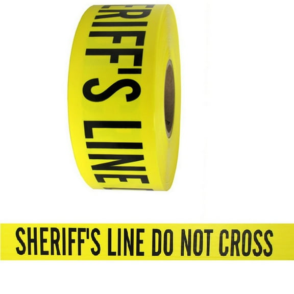 Barricade Tape - Sheriffs Line Do Not Cross - Yellow 3" X 1000 Ft Non Adhesive 3 Mil (8 Roll/Case)