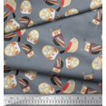 thumbnail image 2 of Soimoi Poly Georgette Fabric Bird & Owl Kids Print Fabric by The Yard 52 Inch Wide, 2 of 3