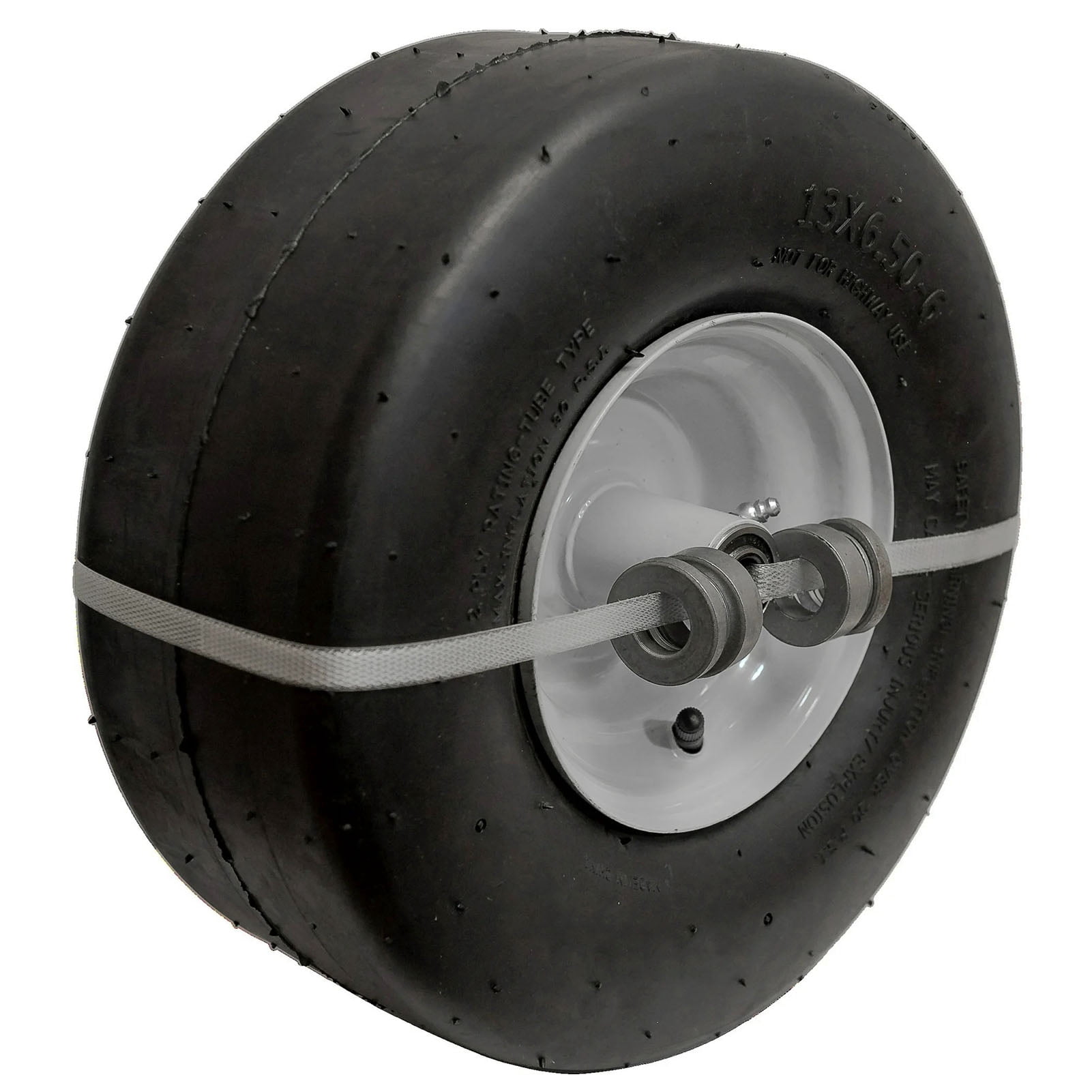 Hi-Run Smooth 13X6.50-6 2PR Light Duty ZTR Tire & Wheel Assembly with 3/4" & 5/8" Bushing