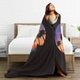 thumbnail image 5 of DouZhe Ultra-Soft Micro Fleece Lightweight Flannel Bed Blanket, Sunset Beach Coconut Trees Print Cozy Warm Throw Blankets, 60"x50", 5 of 7