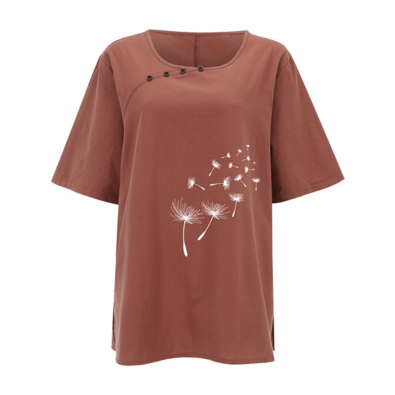 Vedolay Tube Tops For Women Women's Summer Short Sleeves Tops Cold Shoulder Shirts Hollow Neck Blouses Cute Floral T Shirts, XXL