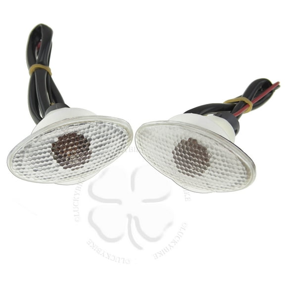 Flush Mount Clear Universal Motorcycle ATV Blinker Large Cateye Turn Signal