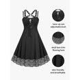 thumbnail image 4 of Rosegal Women's Lace Up Skulls Harness Plus Size Gothic Dress, 4 of 5