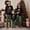 Black Green, variant on Family Matching Christmas Pajama Set Letter Print Long Sleeve Tops Plaid Elastic Waist Pants